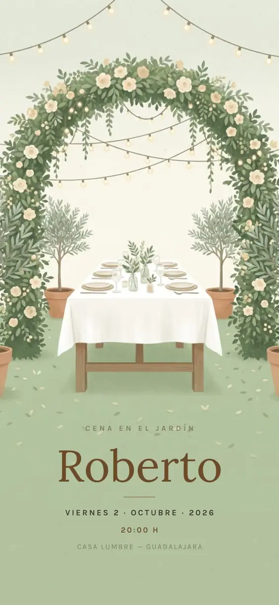 Cena en el Jardín